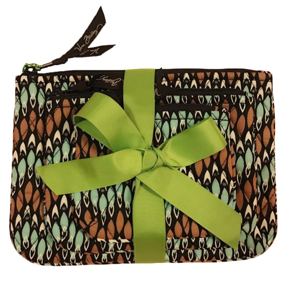 Vera Bradley Handbags - Vera Bradley Cosmetic Trio in Sierra Stream